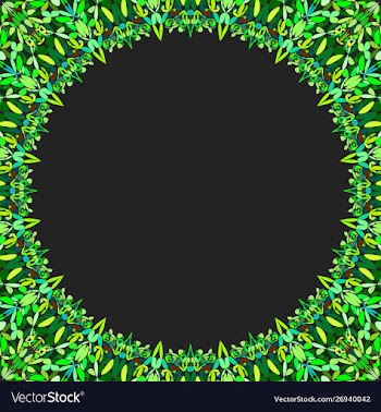 Circular floral frame ornament - background design vector image