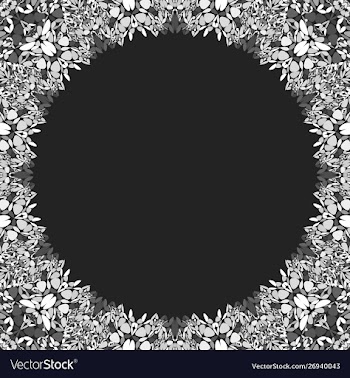 Circular floral frame ornament - background design vector image