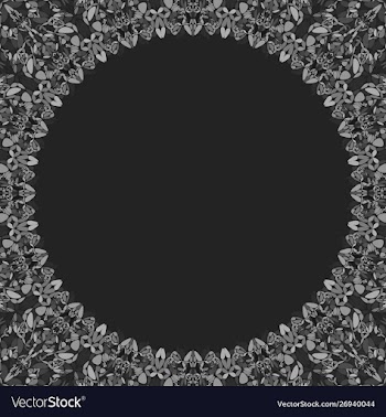 Circular floral frame ornament - background design vector image