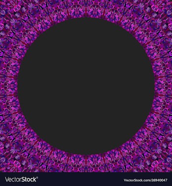 Circular floral frame ornament - background design vector image