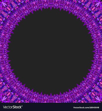 Circular floral frame ornament - background design vector image