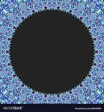 Circular floral frame ornament - background design vector image