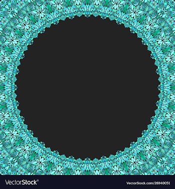 Circular floral frame ornament - background design vector image