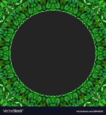 Circular floral frame ornament - background design vector image