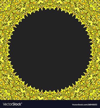 Circular floral frame ornament - background design vector image