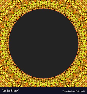 Circular floral frame ornament - background design vector image