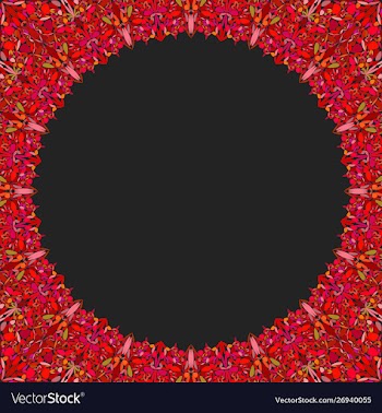 Circular floral frame ornament - background design vector image