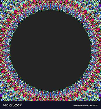 Circular floral frame ornament - background design vector image