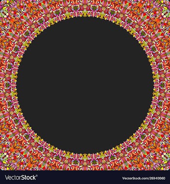 Circular floral frame ornament - background design vector image