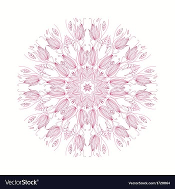  					Circular floral pattern vector image														