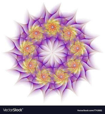 Circular fractal flower design vector image