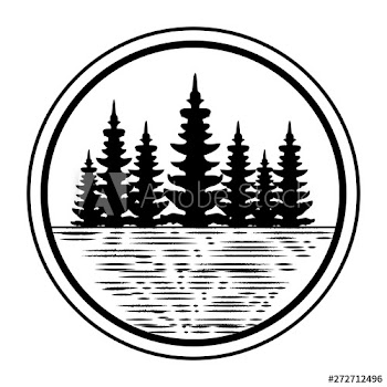 circular frame with forest zone