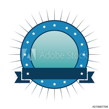 circular frame with ribbon emblem