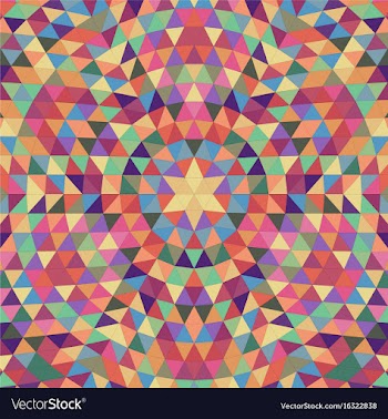 Circular geometrical triangle mandala background vector image