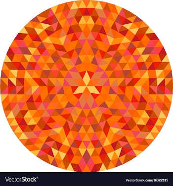 Circular geometrical triangle mandala design vector image