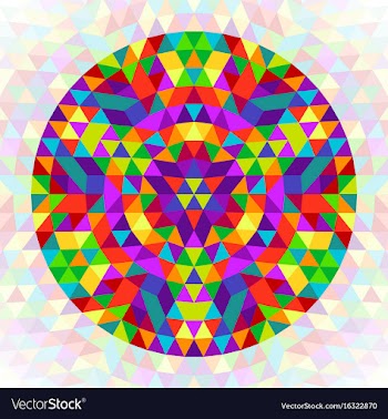 Circular geometrical triangle mandala design vector image