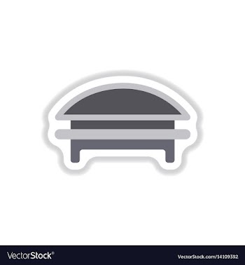 Circular park bench in paper sticker style vector image