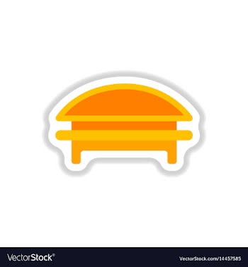 Circular park bench in paper sticker style vector image