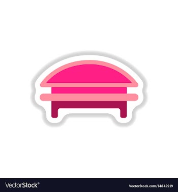 Circular park bench in paper sticker style vector image