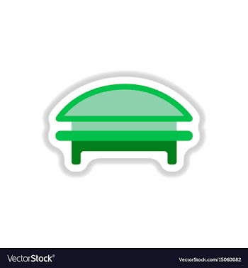 Circular park bench in paper sticker style vector image