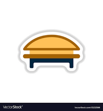 Circular park bench in paper sticker style vector image