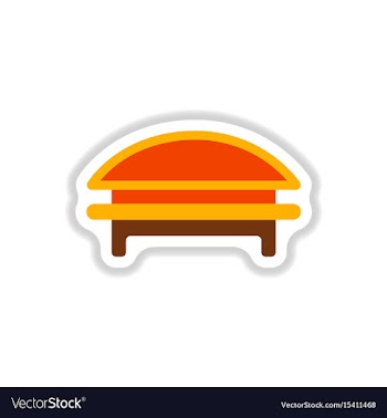 Circular park bench in paper sticker style vector image