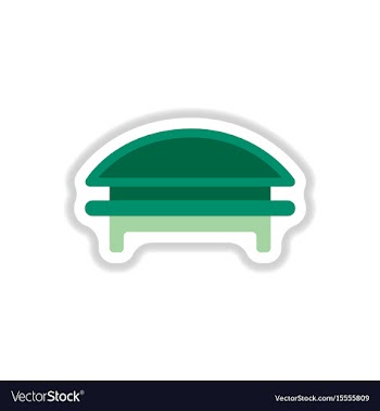 Circular park bench in paper sticker style vector image