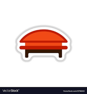 Circular park bench in paper sticker style vector image
