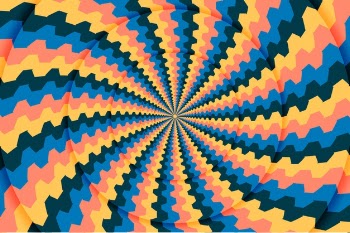 Circular psychedelic dynamic background Free Vector