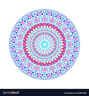 Circular round abstract colorful petal ornament vector image