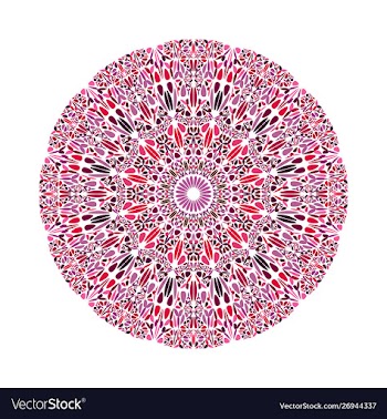 Circular round abstract geometrical floral vector image