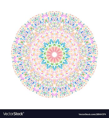 Circular round colorful abstract botanical vector image