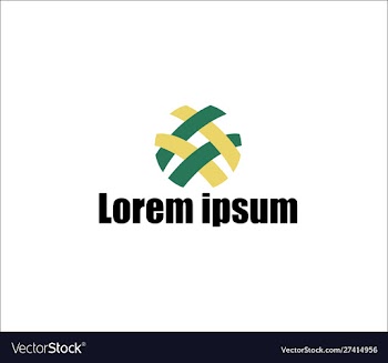 Circular shape overlapping logo vector image