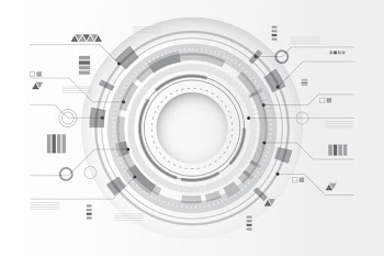 Circular technology lines white background Free Vector