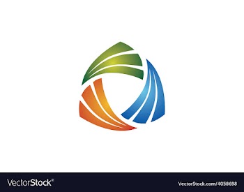  					Circular triangle geometry business logo vector image														