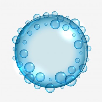 Circular water bubbles frame background Free Vector