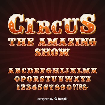 Circus alphabet Free Vector