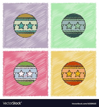 Circus ball in hatching style vector image