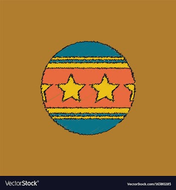 Circus ball in hatching style vector image