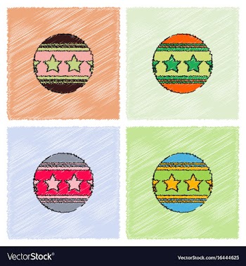 Circus ball in hatching style vector image