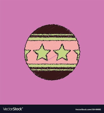Circus ball in hatching style vector image
