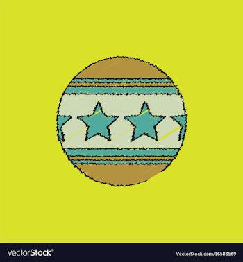 Circus ball in hatching style vector image