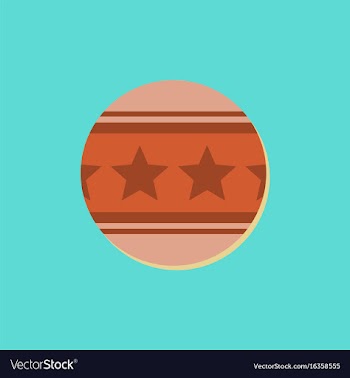Circus ball in sticker style vector image