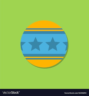 Circus ball in sticker style vector image