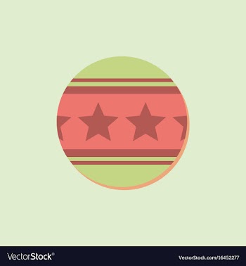 Circus ball in sticker style vector image