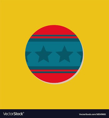Circus ball in sticker style vector image