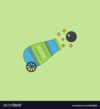 Circus cannon flat icon vector image