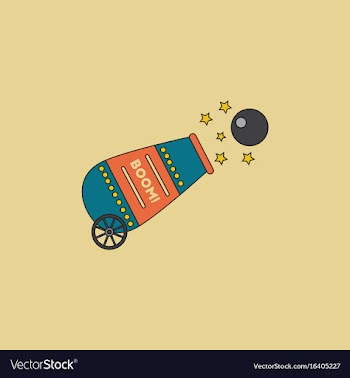 Circus cannon flat icon vector image