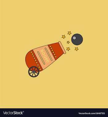 Circus cannon flat icon vector image