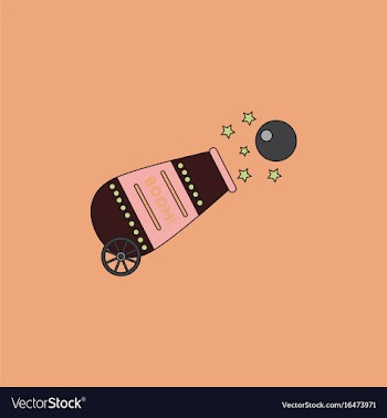 Circus cannon flat icon vector image